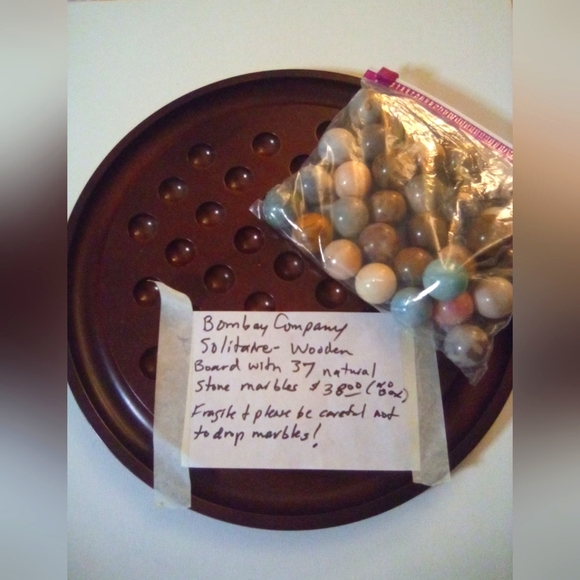 Bombay Games Bombay Company Solitaire Wooden Board With Natural